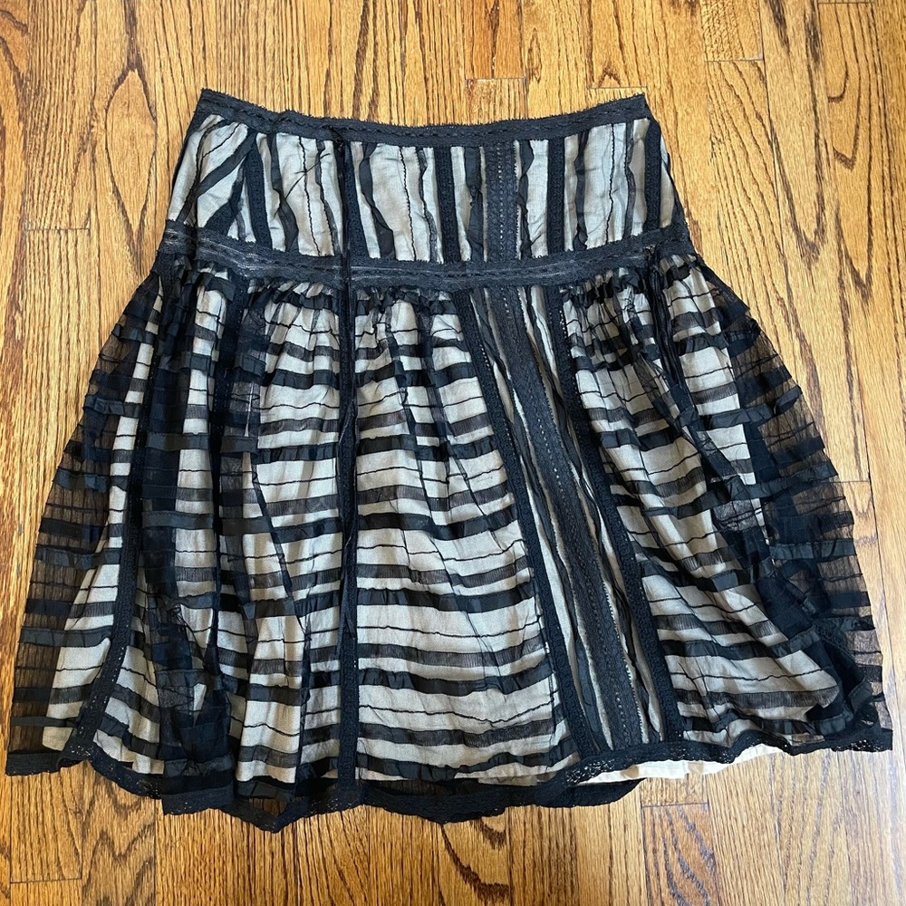 Yoana Baraschi Sheer Black Skirt With Nude Lining